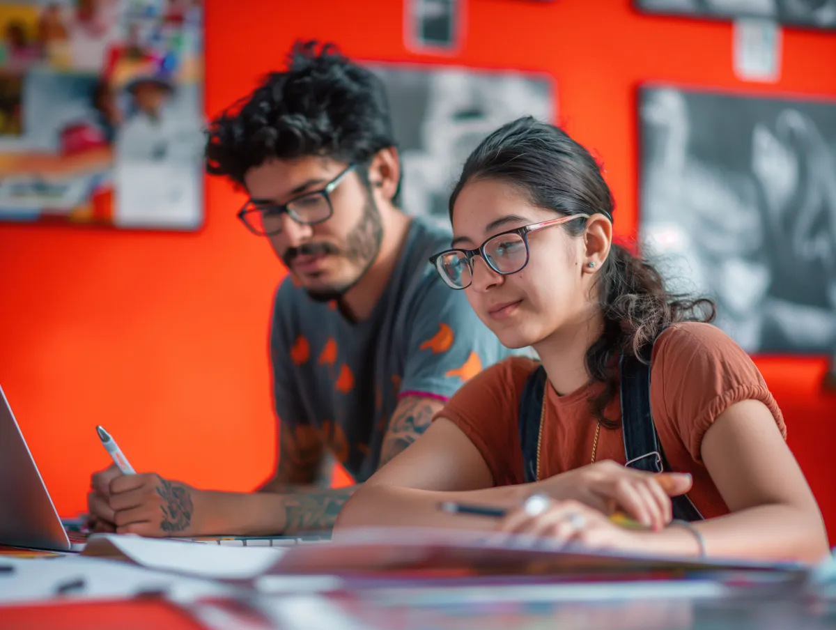 Designer planeando site moderno para negócio digital